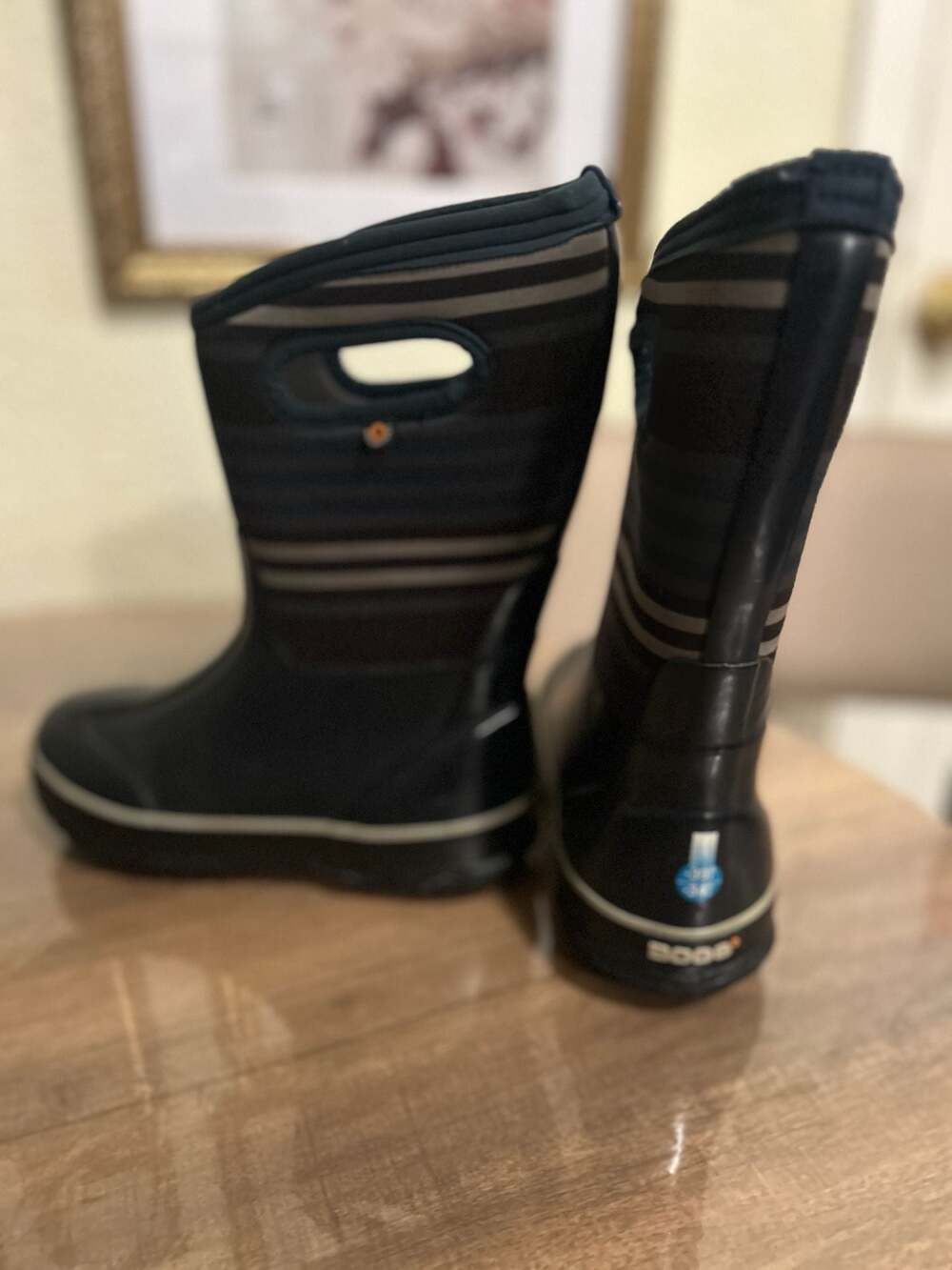 Bogs Youth Classic Varied Stripe Waterproof Insulated Snow Boots Size 2